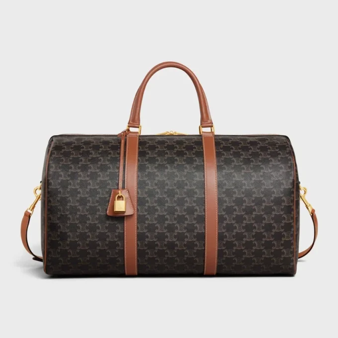 Large Travel Bag in Triomphe Canvas and Calfskin Large Travel Bag in Triomphe Canvas and Calfskin