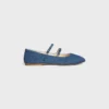 Les Ballerines Celine Double Strap in Denim