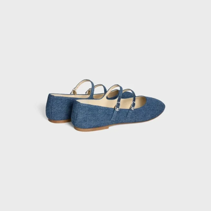 Les Ballerines Celine Double Strap in Denim