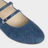 Les Ballerines Celine Double Strap in Denim