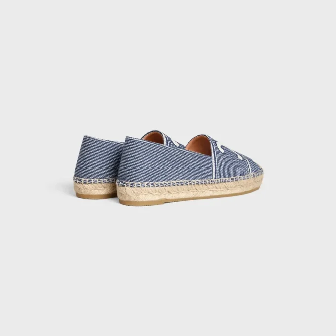 Les Espadrilles Celine in Striped Textile with Triomphe