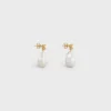Les Perles Celine Baroque Earrings in Brass with Gold Finish and Cultured Pearls
