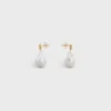 Les Perles Celine Baroque Earrings in Brass with Gold Finish and Cultured Pearls