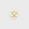 Les Perles Celine Brooch in Strass, Resin Pearls, Brass with Gold Finish and Steel