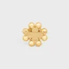 Les Perles Celine Brooch in Strass, Resin Pearls, Brass with Gold Finish and Steel