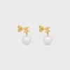 Les Perles Celine Earrings in Brass with Gold Finish and Resin Pearls
