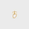 Les Perles Celine Ring in Strass, Resin Pearls and Brass with Gold Finish