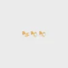 Les Perles Celine Set of 3 Studs in Resin Pearls and Brass with Gold Finish