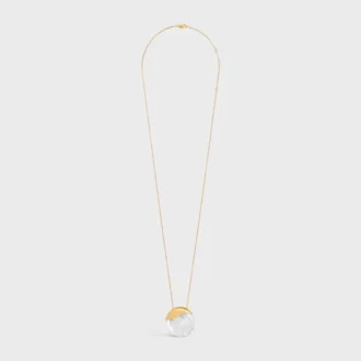 Les Pierres Celine Necklace in Rock Crystal and Brass with Gold Finish Les Pierres Celine Necklace in Rock Crystal and Brass with Gold Finish