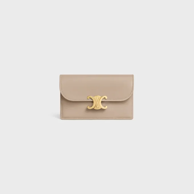 Long Card Holder with Flap Triomphe in Shiny Calfskin Long Card Holder with Flap Triomphe in Shiny Calfskin