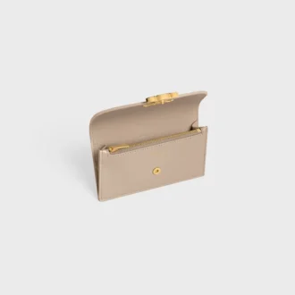 Long Card Holder with Flap Triomphe  in Shiny Calfskin