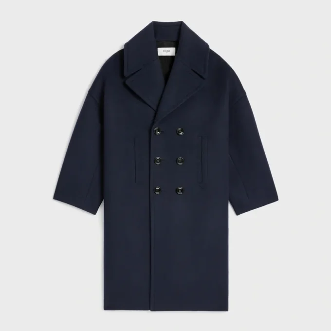 Long Peacoat in Wool Felt