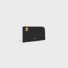 Long Zipped Card Holder in Grained Calfskin