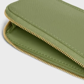 Long Zipped Card Holder in Grained Calfskin