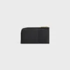 Long Zipped Card Holder in Grained Calfskin