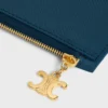 Long Zipped Card Holder in Grained Calfskin