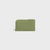 Long Zipped Card Holder in Grained Calfskin