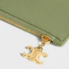 Long Zipped Card Holder in Grained Calfskin