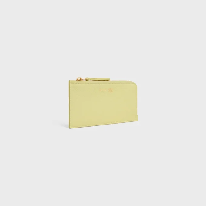 Long Zipped Card Holder in Supple Grained Calfskin