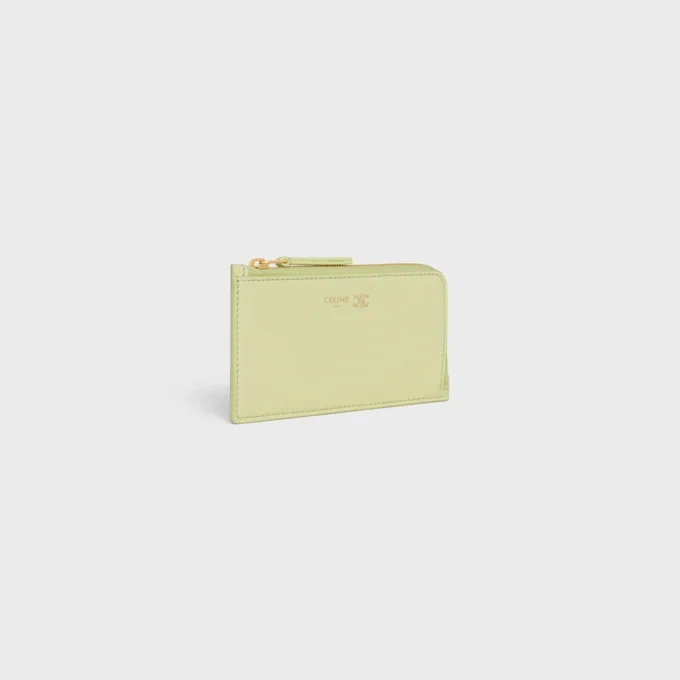 Long Zipped Card Holder in Supple Grained Calfskin