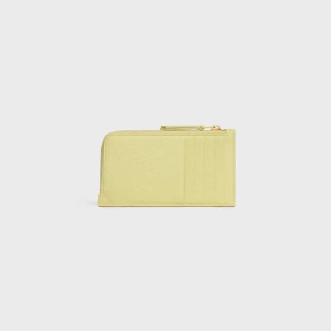 Long Zipped Card Holder in Supple Grained Calfskin