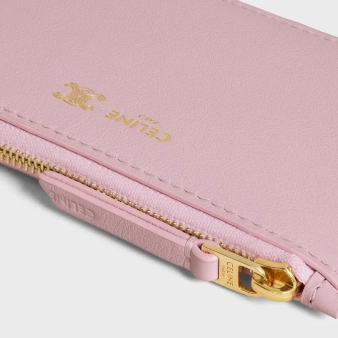 Long Zipped Card Holder in Supple Grained Calfskin