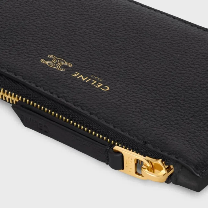 Long Zipped Card Holder in Supple Grained Calfskin