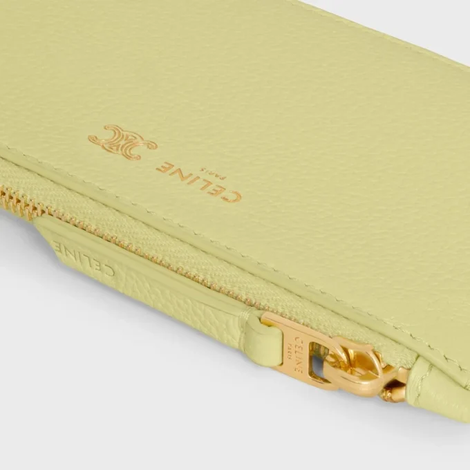 Long Zipped Card Holder in Supple Grained Calfskin