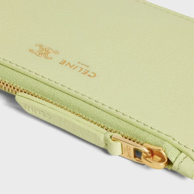 Long Zipped Card Holder in Supple Grained Calfskin