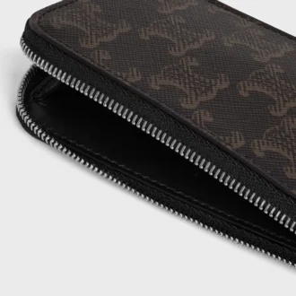 Long Zipped Card Holder in Triomphe Canvas