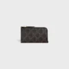 Long Zipped Card Holder in Triomphe Canvas and Calfskin