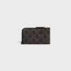 Long Zipped Card Holder in Triomphe Canvas and Calfskin