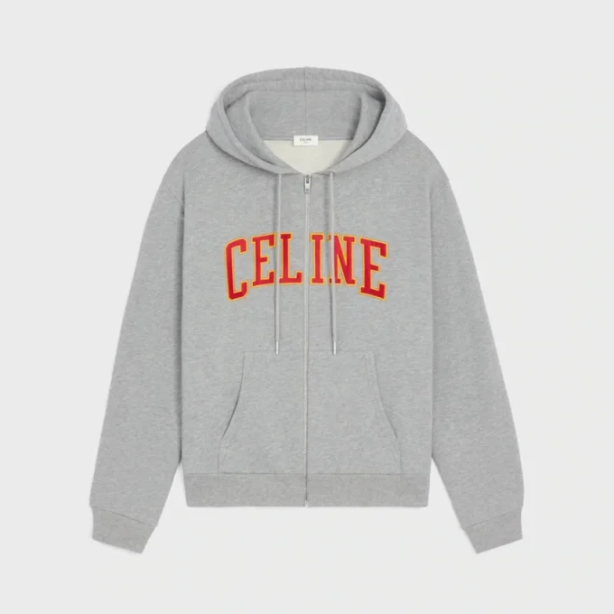 Loose Zip up Hoodie in Cotton Fleece