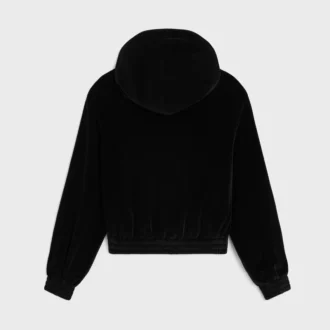 Loose Zip up Hoodie in Velvet Jersey