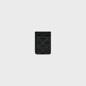 Magnet Card Holder in Calfskin with Triomphe Embossed