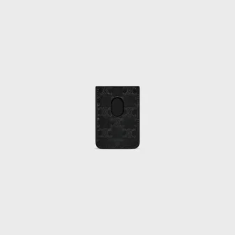 Magnet Card Holder in Calfskin with Triomphe Embossed