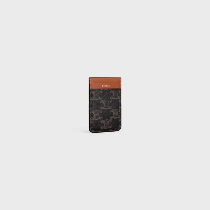 Magnet Card Holder in Triomphe Canvas and Calfskin