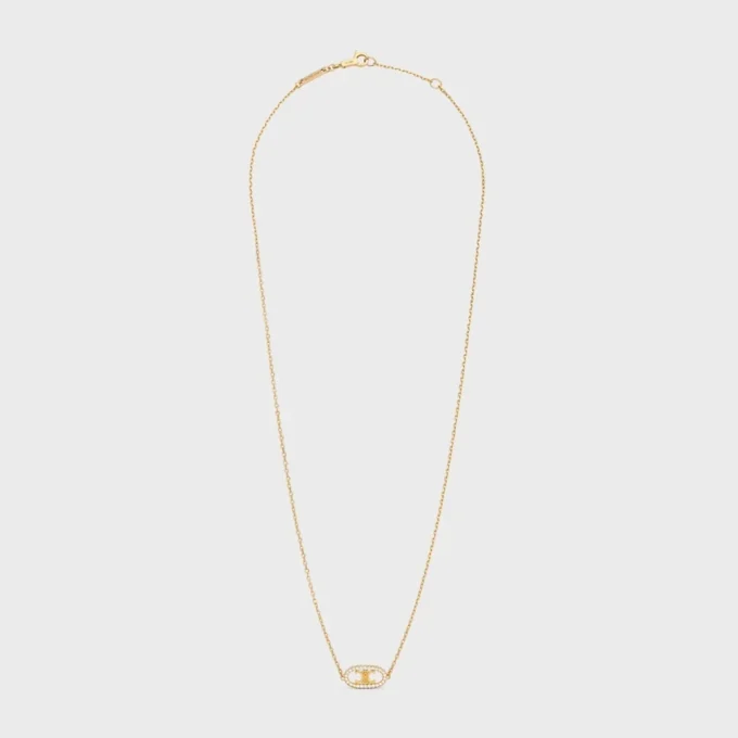 Maillon Triomphe Necklace in Yellow Gold and Diamonds