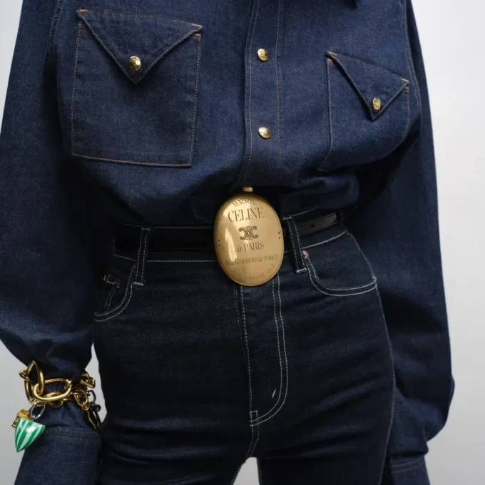 Maison Celine Belt 13Mm in Taurillon Leather