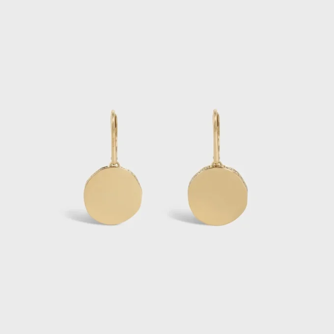 Medaille Celine Earrings in Yellow Gold and Diamonds Medaille Celine Earrings in Yellow Gold and Diamonds