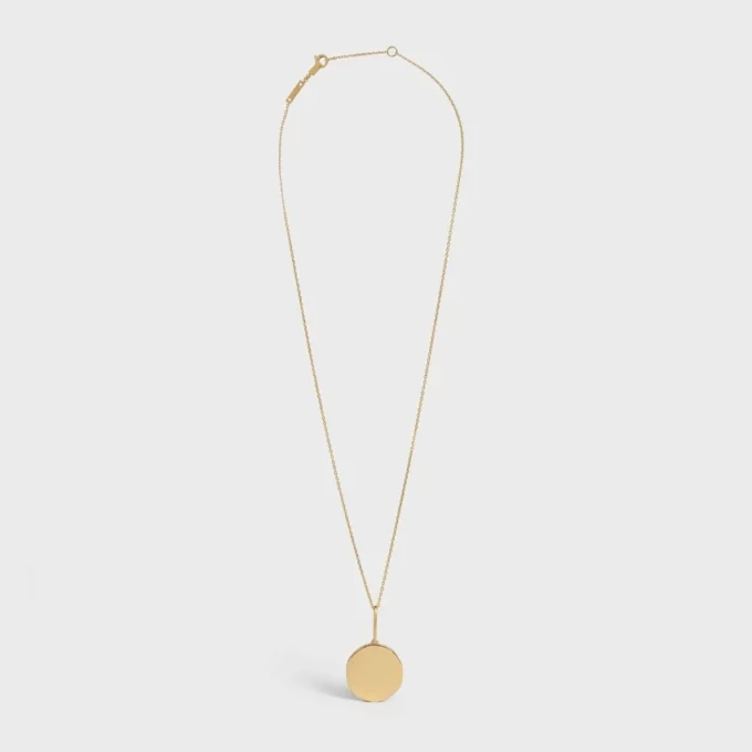 Medaille Celine Small Necklace in Yellow Gold and Diamonds