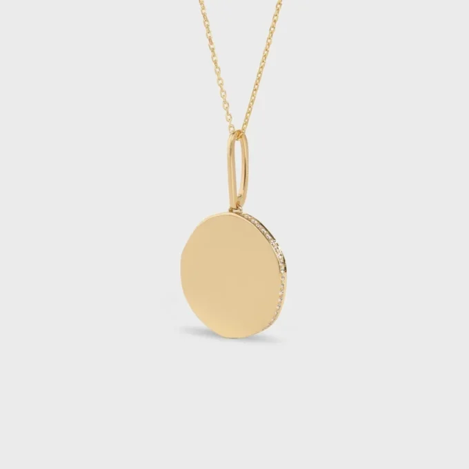 Medaille Celine Small Necklace in Yellow Gold and Diamonds
