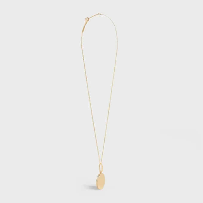 Medaille Celine Small Necklace in Yellow Gold and Diamonds