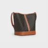 Medium Bucket in Triomphe Canvas and Calfskin Medium Bucket in Triomphe Canvas and Calfskin
