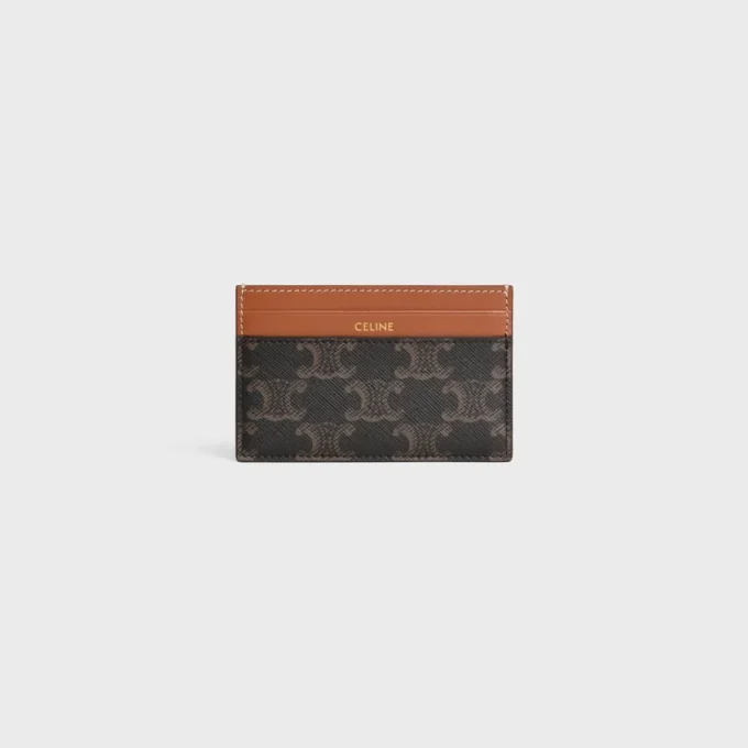 Medium Card Holder in Triomphe Canvas and Calfskin