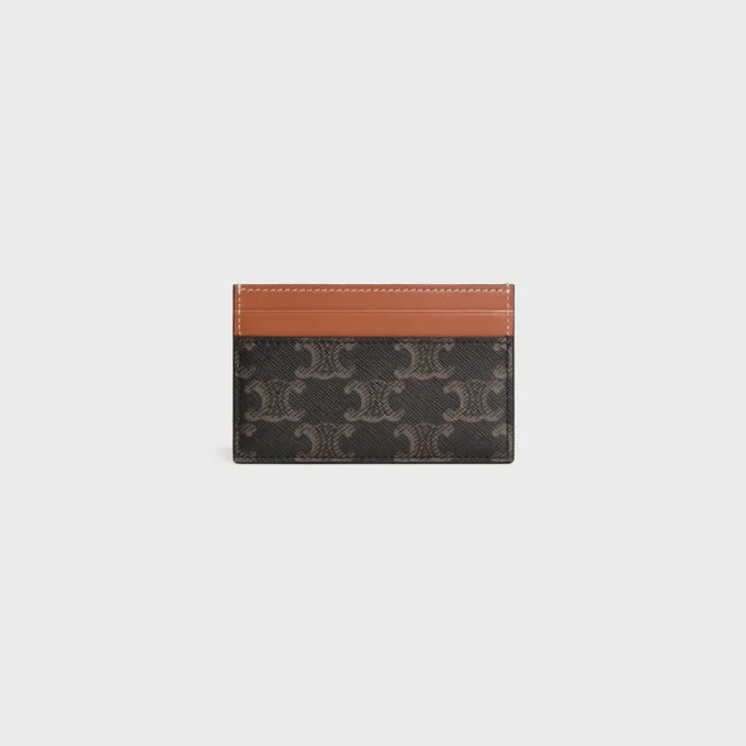 Medium Card Holder in Triomphe Canvas and Calfskin