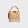 Medium Louise Bucket in Raffia and Calfskin