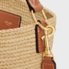 Medium Louise Bucket in Raffia and Calfskin