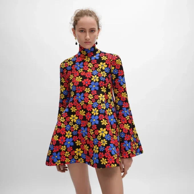 Midi Dress in Polyamide Jacquard Midi Dress in Polyamide Jacquard