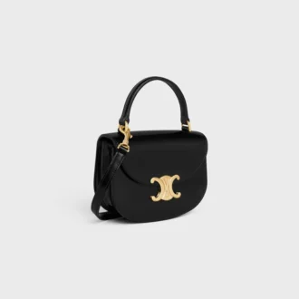 Mini Besace Clea in Shiny Calfskin Mini Besace Clea in Shiny Calfskin